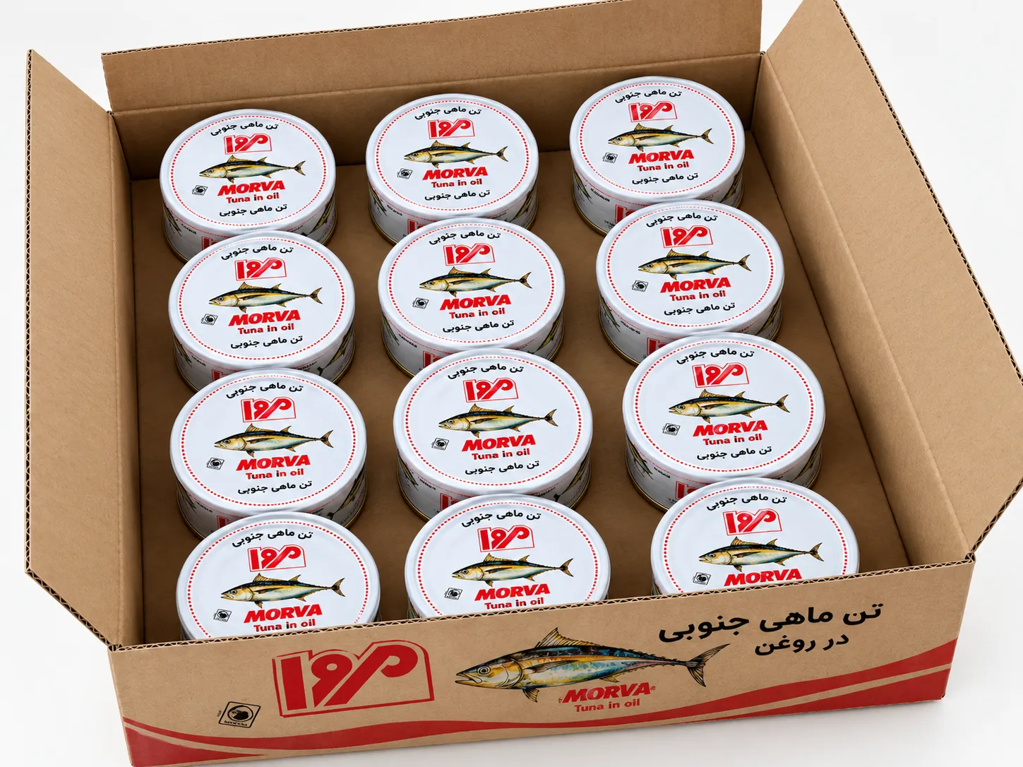 کنسرو ماهی تن (هوور) با روغن گیاهی ۱۸۰ گرمی ـ مُروا - باکس 12 تایی